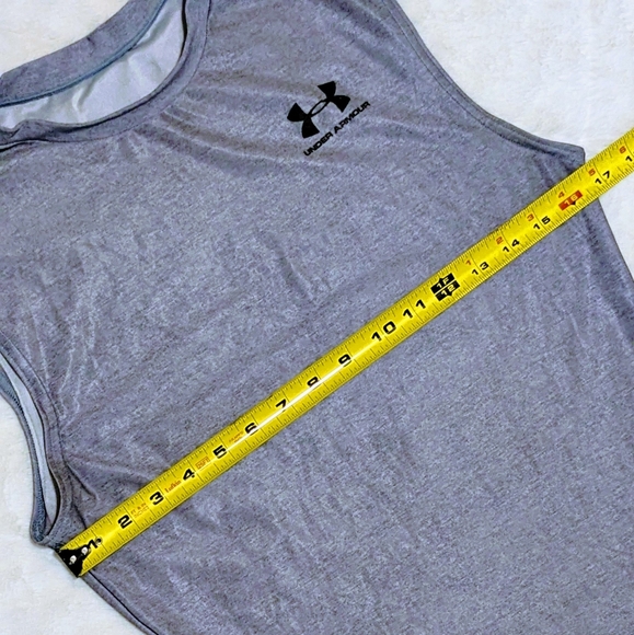 Under Armour Sleeveless Compression Athletic Workout Summer Shirt M/L Gray - Picture 7 of 7